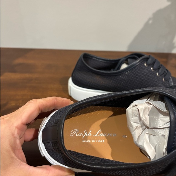 Ralph Lauren Purple Label Navy and White Sneakers - Picture 3 of 8